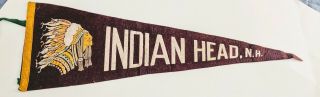 Vintage Souvenir Travel Pennant Indian Head Hampshire Nh 25 " Wool Chief