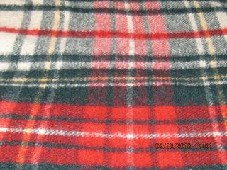 Vintage Red Plaid Wool Blanket Pearce? 88x72