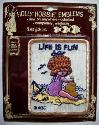 Vintage Holly Hobbie At The Beach Life Is Fun Sew On Patch And Postcard