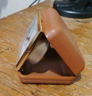 Vintage Westclox Portable Wind Up Alarm Clock Compact Travel Plastic Case 2
