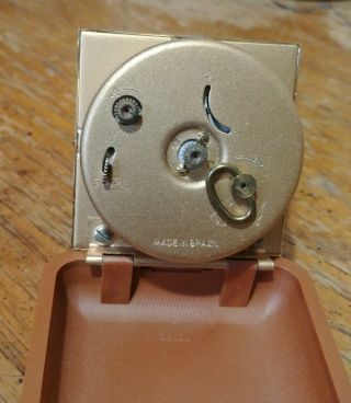 Vintage Westclox Portable Wind Up Alarm Clock Compact Travel Plastic Case 3