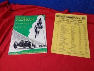 Vintage Indianapolis 500 Motor Speedway Program 1952