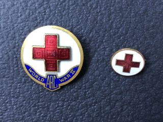 Vintage World War Ii American Red Cross Arc Enameled Pin