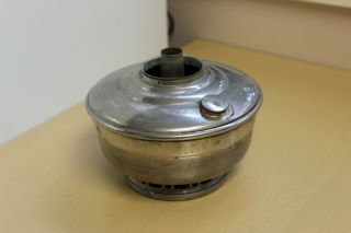 Antique Vintage Nickel Silver Aladdin Oil Lamp - Short Font