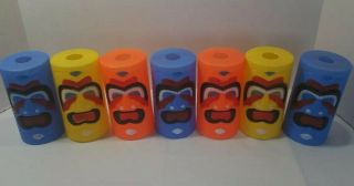 Vintage Blow Mold Patio 7 Light String Tiki Totem God Face Party Camping Rv