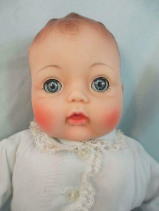 Vintage Madame Alexander Doll " Little Huggums " Baby Doll In Blue With Tag No Box