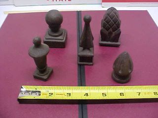 5 Vintage Cast Iron Finials Spire Ornamental Topper Wrought Iron