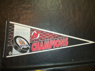 1995 Stanley Cup Finals Pennant Jersey Devils Vs Detroit Red Wings