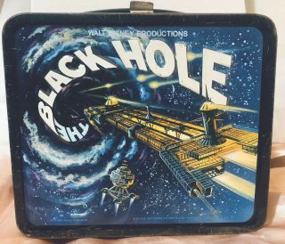 Vintage 1979 Walt Disney The Black Hole Metal Lunch Box With Matching Thermos