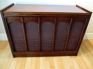 Mid Century Modern Console Record Player Am Fm Stereo 60s
