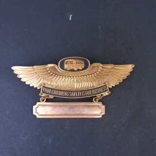 Vintage School Bus Driver Wings Of Brass