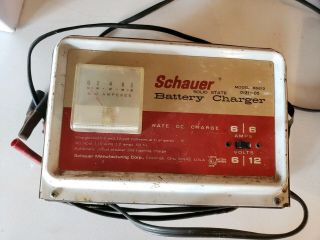 Vintage Schauer Solid State Battery Charger 6 Amp 6/12v Dc Power Made In Usa
