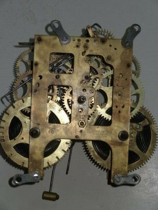 Antique Vintage Gilbert 8 Day Strike Mantle Clock Movement 1912 Repair