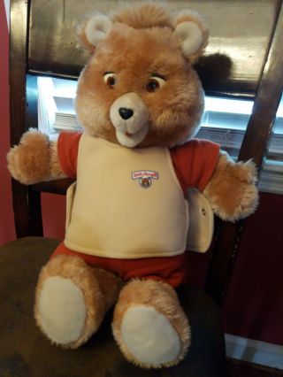 Vintage 1984 / 1985 Teddy Ruxpin Talking Bear Plush Worlds Of Wonder Toy