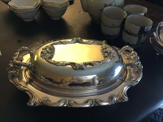 Vintage Alston Silverplate Serving Dish With Lid And Handles