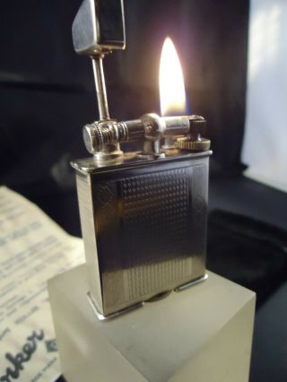 Dunhill Parker Beacon Petrol Lighter - Silver Plated - Feuerzeug - Briquet 2