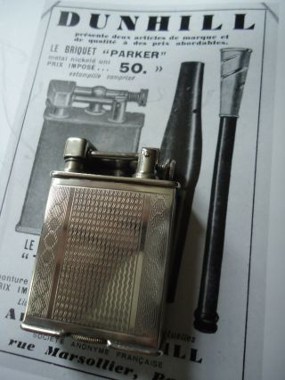 Dunhill Parker Beacon Petrol Lighter - Silver Plated - Feuerzeug - Briquet 3