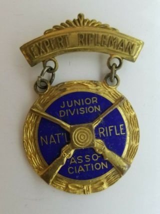 Vintage Expert Rifleman Nra Shooting Medal Pin Junior Division