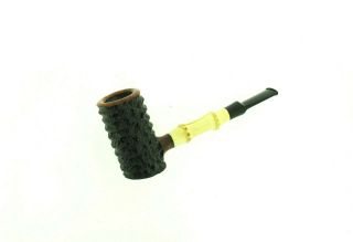 Tom Eltang Rusticated Poker Bamboo Pipe Unsmoked