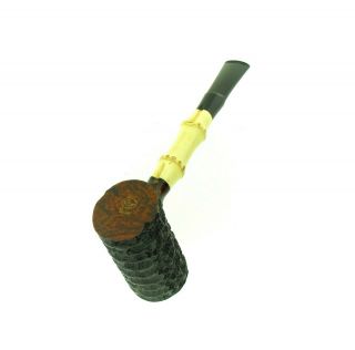 TOM ELTANG RUSTICATED POKER BAMBOO PIPE UNSMOKED 2