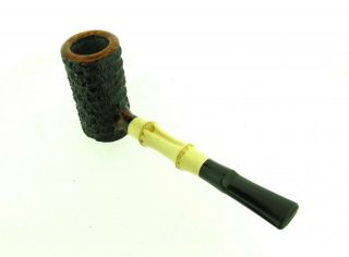 TOM ELTANG RUSTICATED POKER BAMBOO PIPE UNSMOKED 3