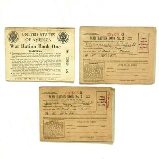 Vintage Ww2 War Ration Books One & World War Ii United States Ration Books