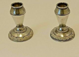 Vintage Sterling Silver Judaica Candlesticks Zadok Made In Israel