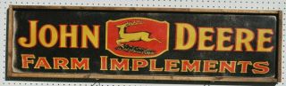 Antique Style John Deere Tractor Farm Implements Supply Wood Printed Sign Wow