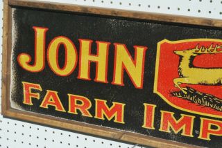 Antique Style John Deere Tractor Farm Implements Supply Wood Printed Sign WOW 2