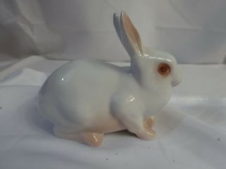 Vintage B&g Bing & Grondahl White Rabbit Figurine 2442 Copenhagen Porcelain
