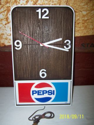 Vintage Pepsi Cola Electric Wall Clock - 20 " X 12 " -