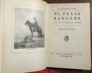 Vintage 1935 First Edition Texas Rangers A Century Of Frontier Defense