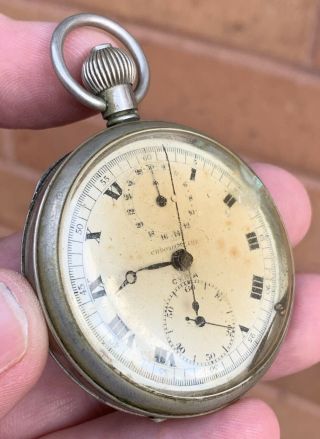 A Gents Antique “cyma” Chronograph Pocket Watch,  C1920/30s.