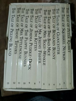 Vtg The Peter Rabbit Library By Beatrix Potter Book Box Set 1 - 12 & 15