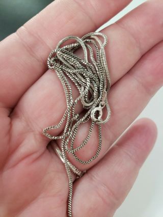 Vintage Sterling Silver 925 1 mm Snake Chain Necklace 28 