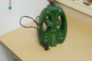 Green Vintage Mid Century Ceramic Table Lamp - No Damage