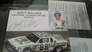 Rusty Wallace Signed Card And Application For 1982 Rookie Of The Year