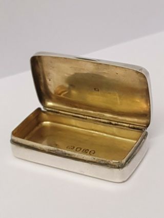 Georgian Iii Antique Solid Silver Snuff Box London 1799