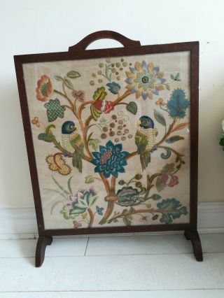 Antique Tapestry Fire Screen 28.  5” X 22”.