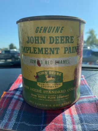 Vintage John Deere Implement Paint Can Jdm 43 Red Enamel
