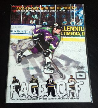 1999 - 2000 Lake Charles Ice Pirates Wphl Game Program Vol.  4 Issue 2