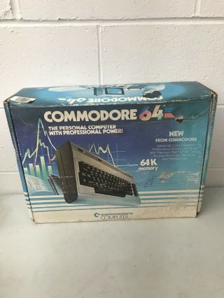 Vintage Commodore 64 Computer W/box Powers On Matching Serial Numbers As - Is