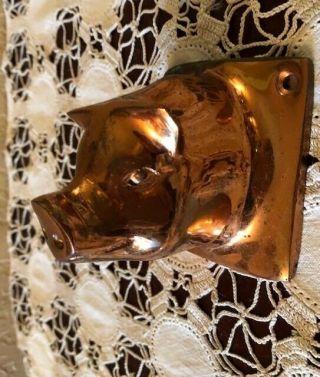 Vintage Solid Heavy Copper Pig Wall Hanging,  Dish Towel Holder,  Etc.