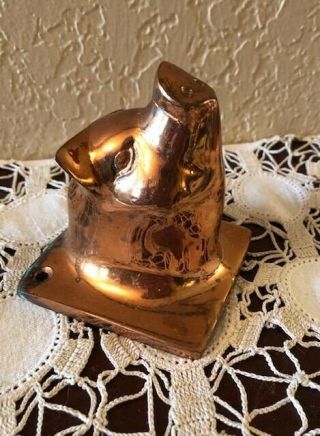 VINTAGE SOLID HEAVY COPPER PIG WALL HANGING,  DISH TOWEL HOLDER,  ETC. 3