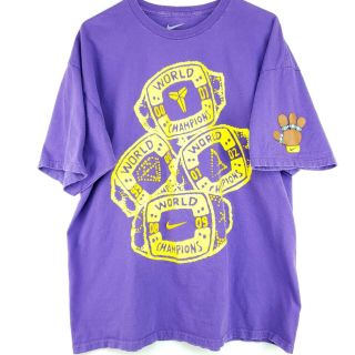 Nike Los Angeles Lakers Basketball Champion Kobe Bryant Purple Yellow T Shirt Xl
