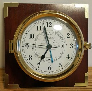 Vintage Wempe Brass Ships Clock - West Germany Nautical Maritime Chronometer