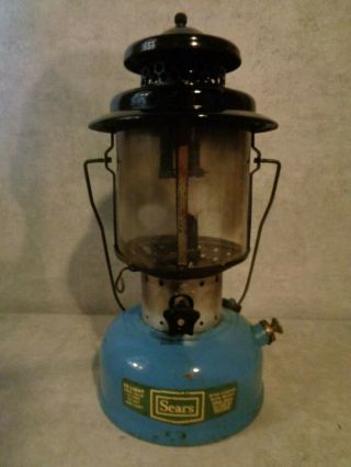 Rare Vintage Coleman Sears Blue Big Hat Lantern Pyrex Globe 7 - 69