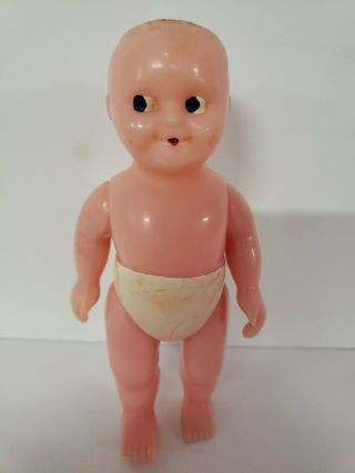 Vintage Hard Plastic Renwal Dollhouse Baby Doll 5 " No.  9