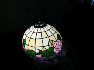 Vintage Tiffany Style Leaded Stained Glass 12 " Lamp Shade
