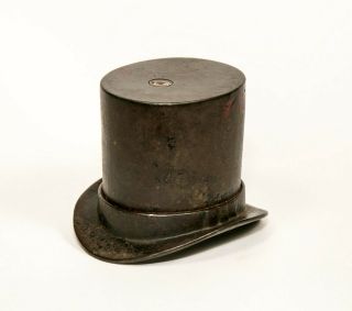 Vintage Antique Cast Iron Top Hat Still Bank Pass Around The Hat Coin Penny